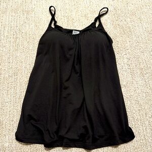 Black padded tank top with adjustable straps #tank top